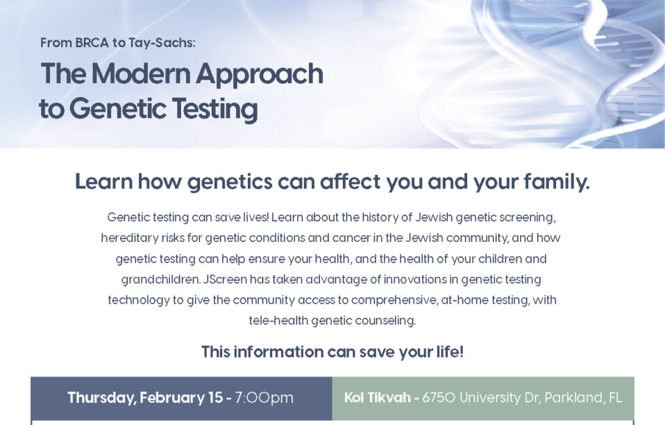 CONGREGATION KOL TIKVAH – LEARN ABOUT GENETIC TESTING AND HOW IT ...